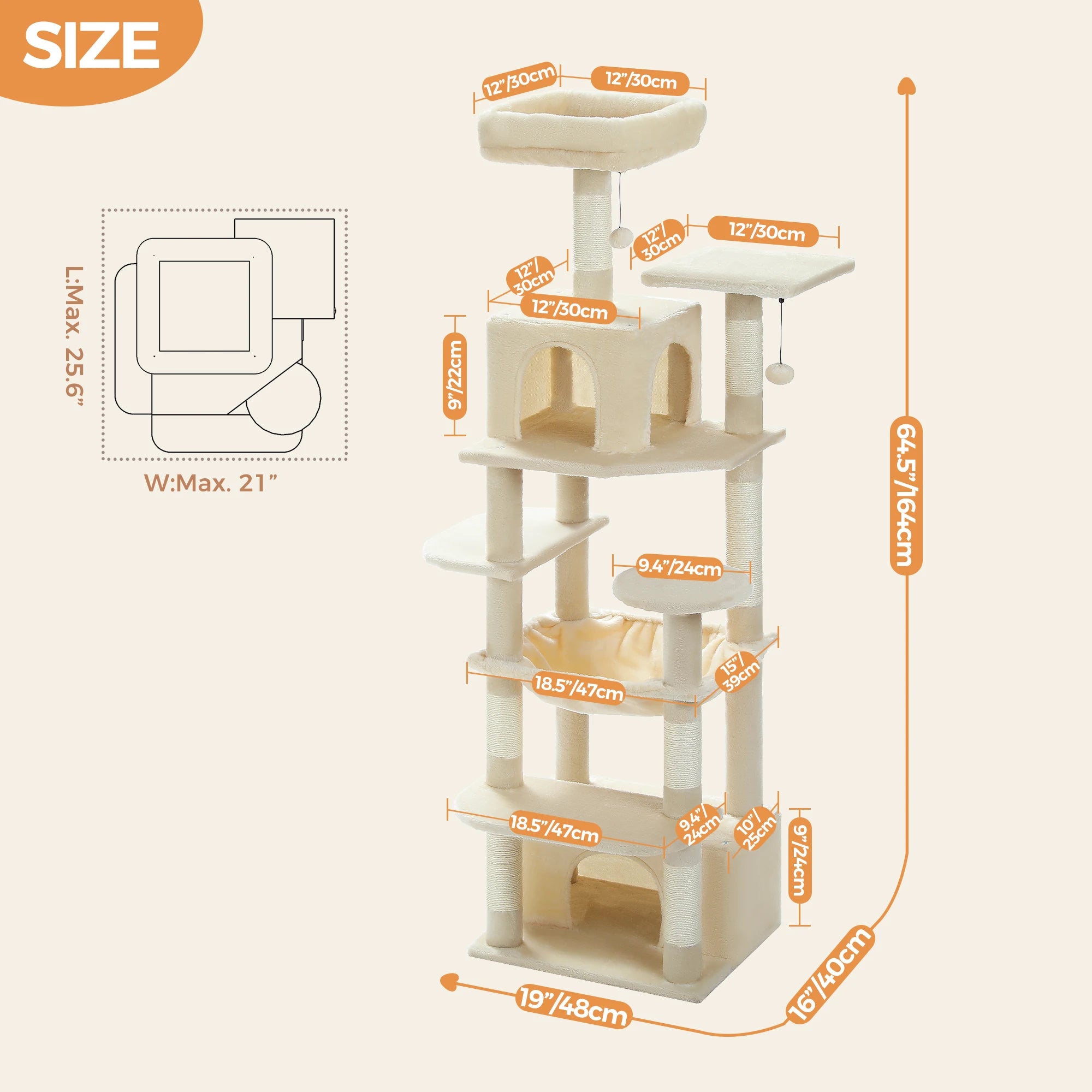 Tall Cat Tree with Scratching Posts