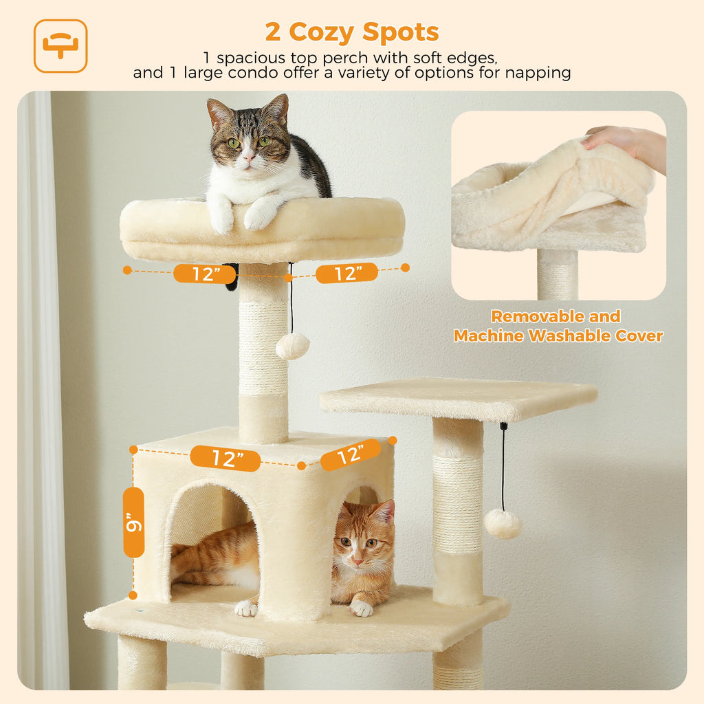 Tall Cat Tree with Scratching Posts