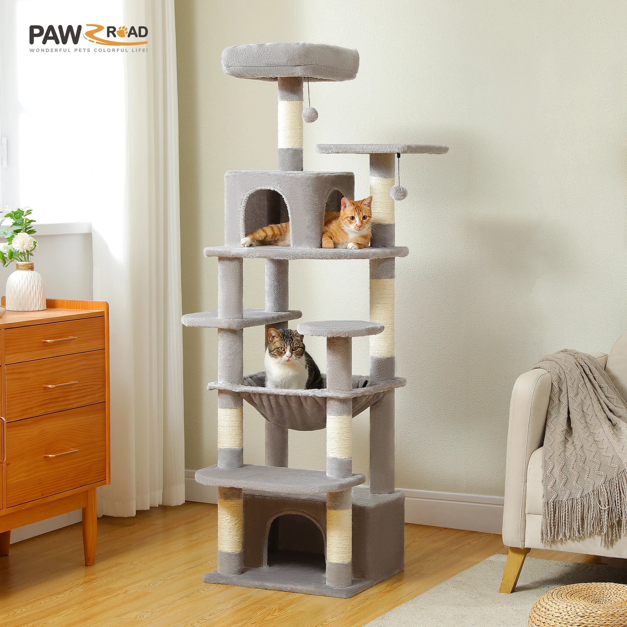 Tall Cat Tree with Scratching Posts