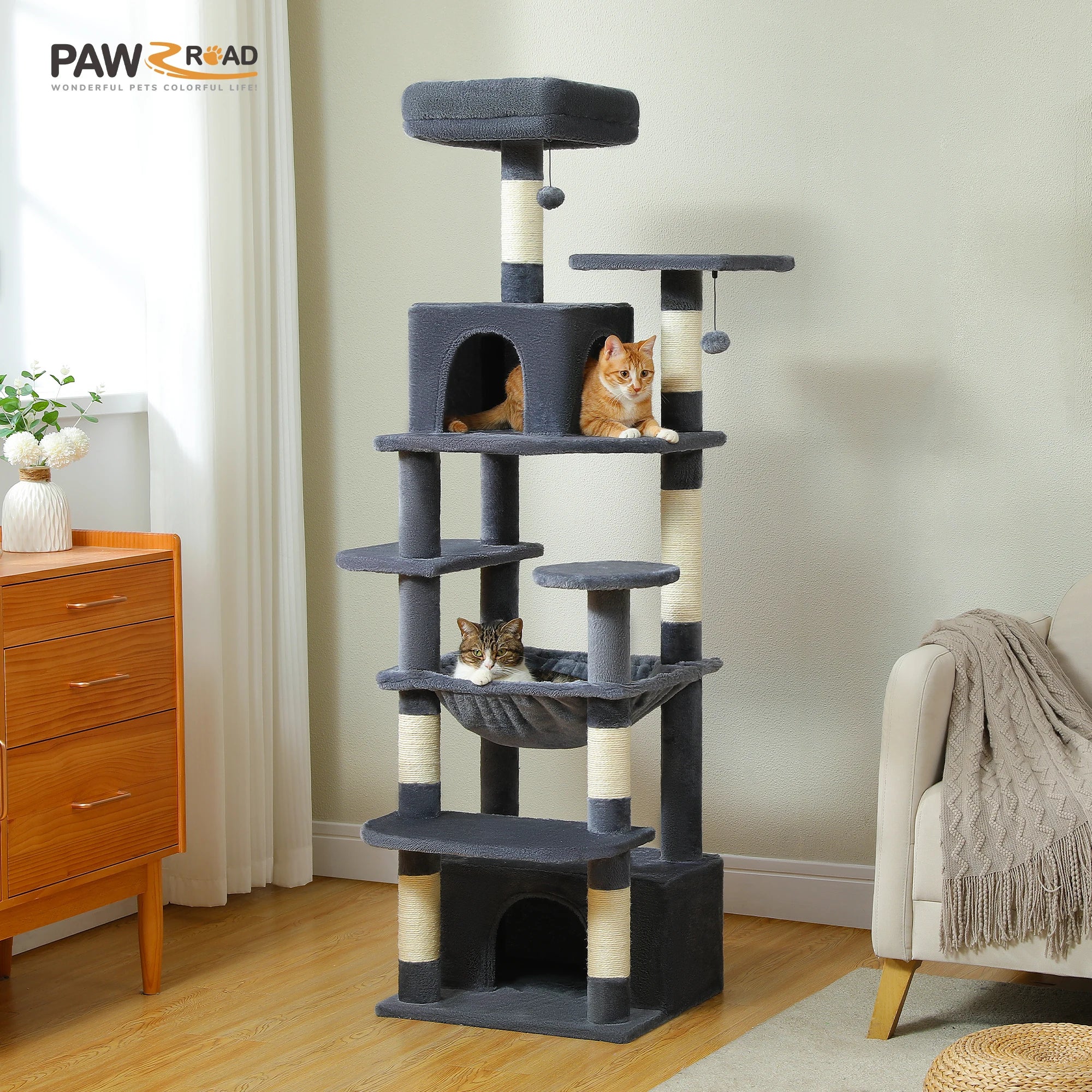 Tall Cat Tree with Scratching Posts