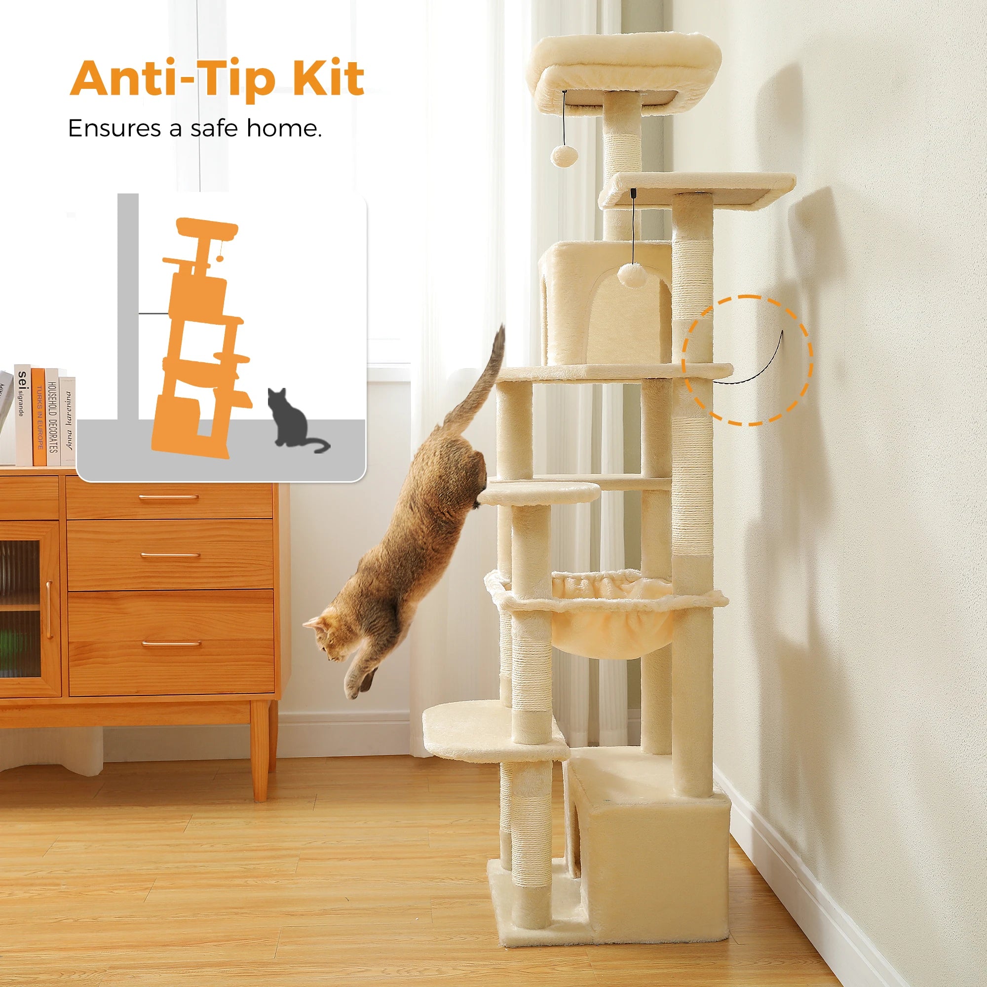 Tall Cat Tree with Scratching Posts