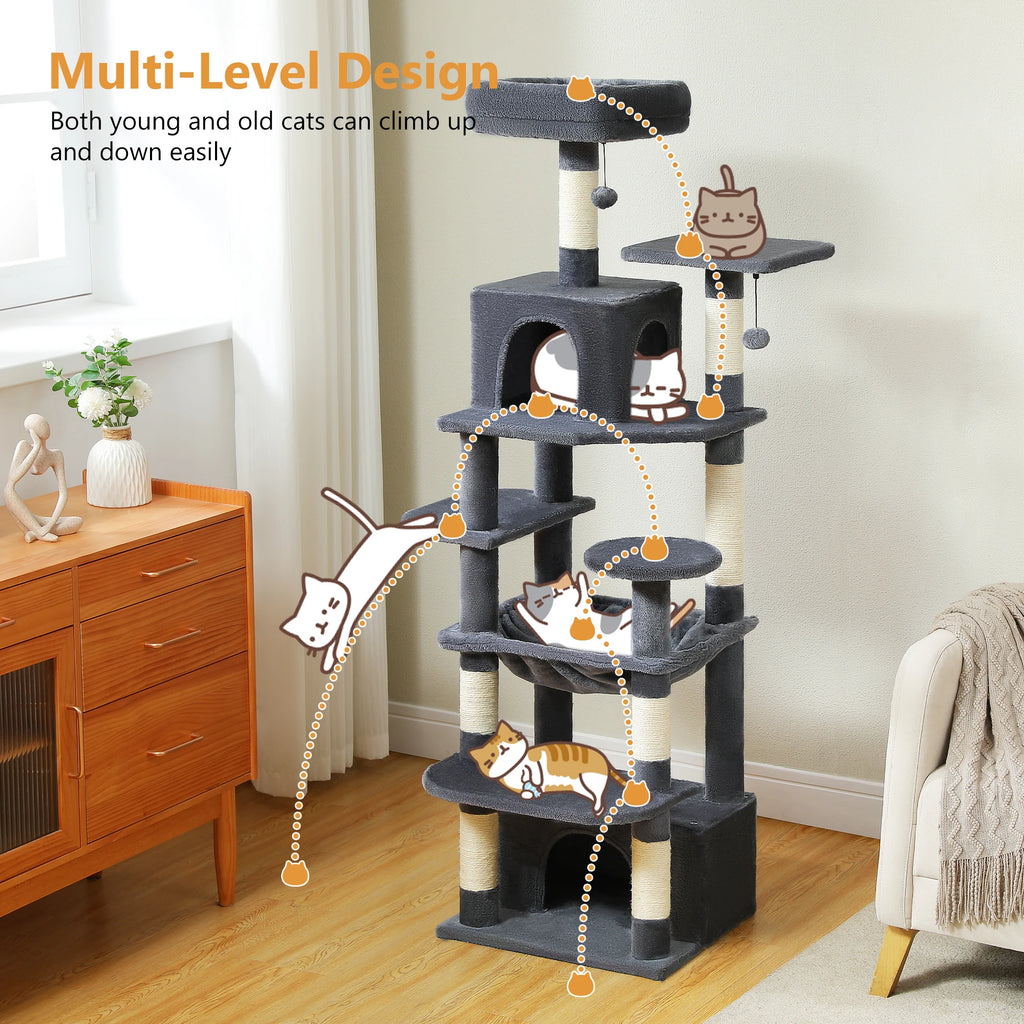 Tall Cat Tree with Scratching Posts