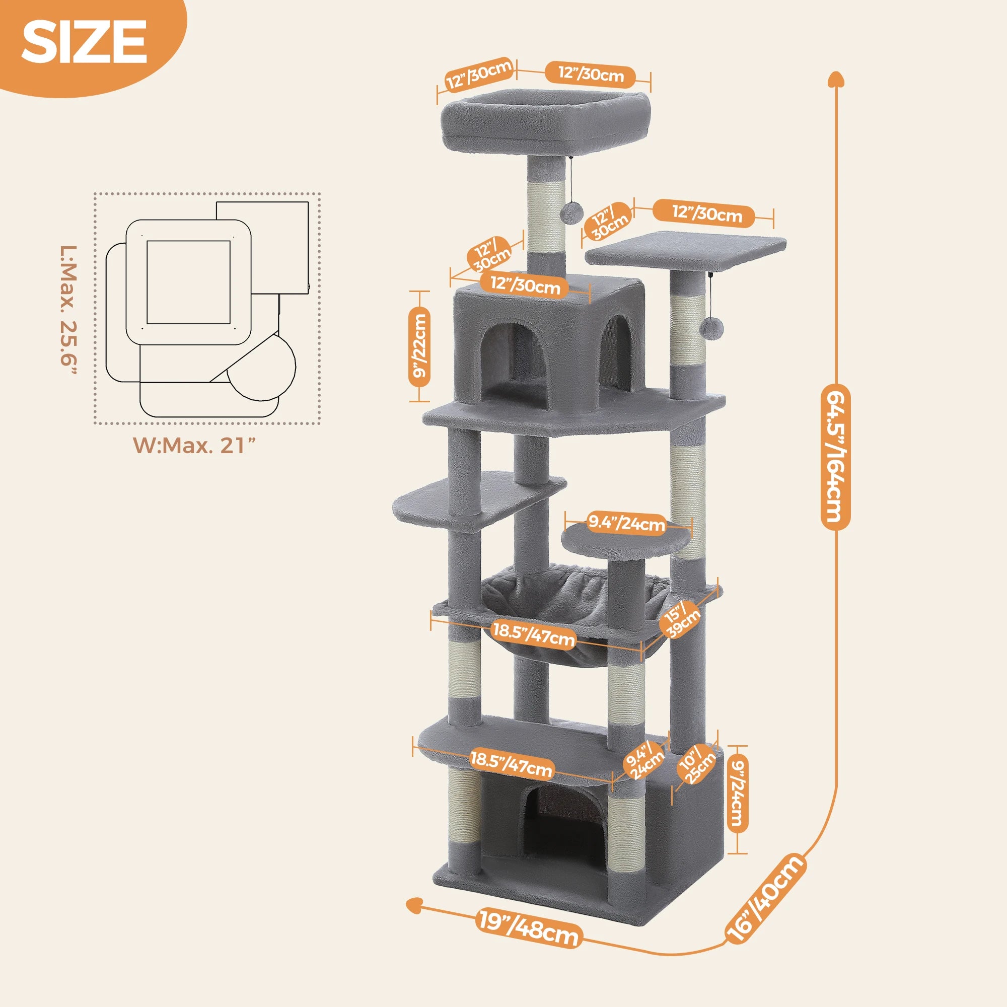 Tall Cat Tree with Scratching Posts