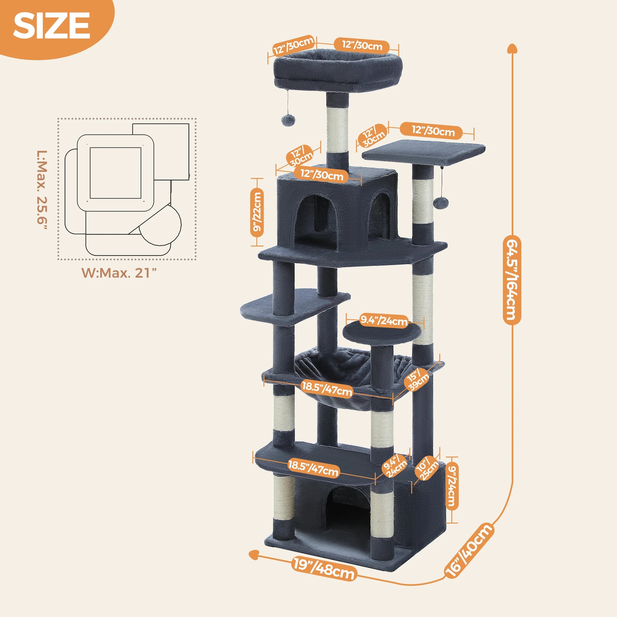 Tall Cat Tree with Scratching Posts